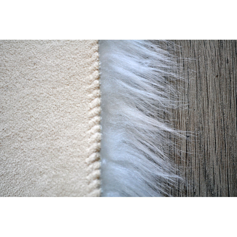 Kroma Carpets Faux Fur White Area Rug & Reviews Wayfair
